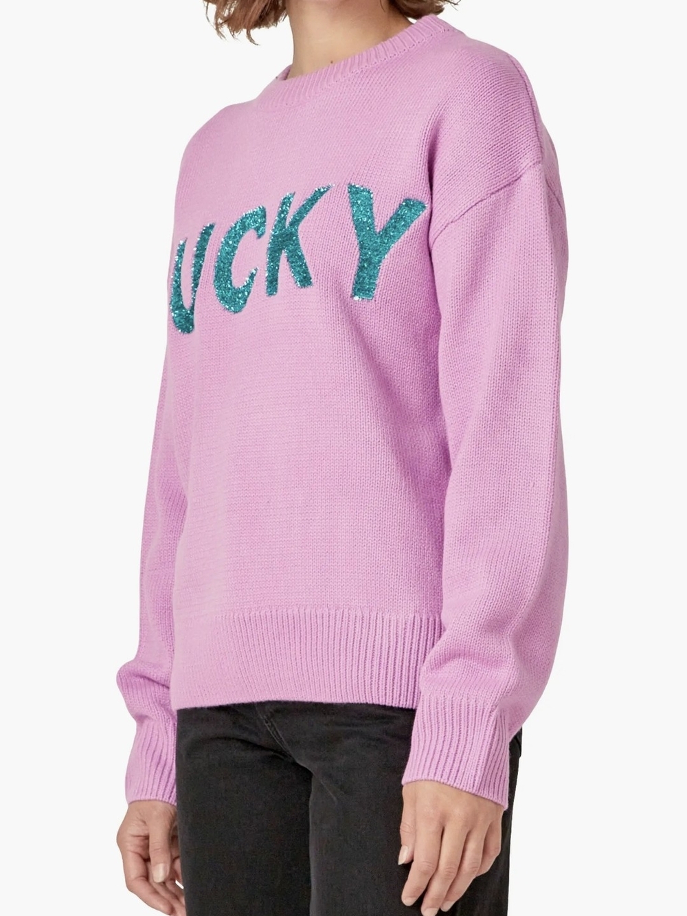 English Factory Statement Pink 'LUCKY' Knit Sweater - Picture 7 of 11